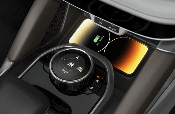 Wireless Charger and 45W C-Type Fast Charger in Tata Safari